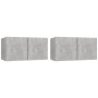Set de muebles de TV 4 pzas madera contrachapada gris hormigón de vidaXL, Muebles TV - Ref: Foro24-3114529, Precio: 140,06 €,...