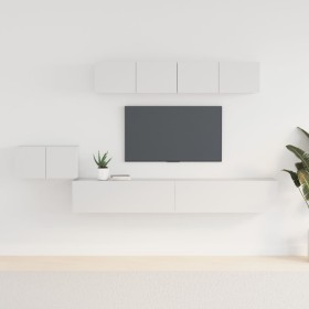 Set de muebles para TV 5 piezas madera contrachapada blanco de vidaXL, Muebles TV - Ref: Foro24-3114430, Precio: 252,65 €, De...
