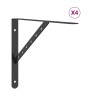 Soportes de estante 4 uds acero inoxidable negro 40x2,5x25 cm en Estanterías | Comprar online en Foru.es