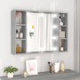 Mueble con espejo y LED color gris Sonoma 76x15x55 cm de vidaXL, Tocadores de baño - Ref: Foro24-820446, Precio: 57,98 €, Des...