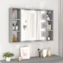 Mueble con espejo y LED color gris Sonoma 76x15x55 cm de vidaXL, Tocadores de baño - Ref: Foro24-820446, Precio: 57,00 €, Des...