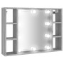 Mueble con espejo y LED color gris Sonoma 76x15x55 cm de vidaXL, Tocadores de baño - Ref: Foro24-820446, Precio: 57,98 €, Des...