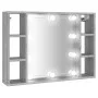 Mueble con espejo y LED color gris Sonoma 76x15x55 cm de vidaXL, Tocadores de baño - Ref: Foro24-820446, Precio: 57,00 €, Des...