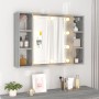 Mueble con espejo y LED color gris Sonoma 76x15x55 cm de vidaXL, Tocadores de baño - Ref: Foro24-820446, Precio: 57,98 €, Des...