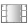 Mueble con espejo y LED color gris Sonoma 76x15x55 cm de vidaXL, Tocadores de baño - Ref: Foro24-820446, Precio: 57,98 €, Des...