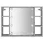 Mueble con espejo y LED color gris Sonoma 76x15x55 cm de vidaXL, Tocadores de baño - Ref: Foro24-820446, Precio: 57,00 €, Des...