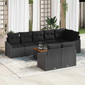 Conjunto de sofás de jardín 9 pcs Negro ratán sintético en Sofás de exterior | Comprar online en Foru.es