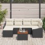Conjunto de sofás de jardín 7 pcs Negro ratán sintético en Sofás de exterior | Comprar online en Foru.es