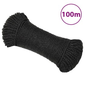 Cuerda de trabajo polipropileno negro 6 mm 100 m de vidaXL, Sogas y cuerdas metálicas - Ref: Foro24-153003, Precio: 16,71 €, ...
