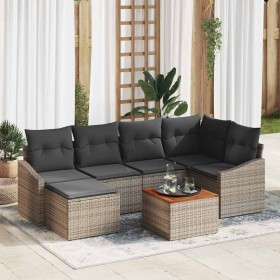 Conjunto de sofás de jardín 7 pcs Gris ratán sintético en Sofás de exterior | Comprar online en Foru.es
