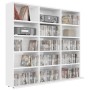 Estantería CD madera contrachapada blanco brillo 102x23x89,5 cm de vidaXL, Almacenamiento para CD y DVD - Ref: Foro24-801793,...