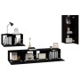 Set de muebles para TV 4 piezas madera contrachapada negro de vidaXL, Muebles TV - Ref: Foro24-3114335, Precio: 173,47 €, Des...
