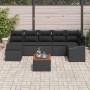 Conjunto de sofás de jardín 8 pcs Negro ratán sintético en Sofás de exterior | Comprar online en Foru.es