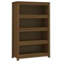 Estantería madera maciza de pino marrón miel 80x35x126 cm de vidaXL, Librerías y estanterías - Ref: Foro24-821687, Precio: 14...