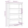 Estantería madera maciza de pino marrón miel 80x35x126 cm de vidaXL, Librerías y estanterías - Ref: Foro24-821687, Precio: 14...