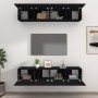 Set muebles de TV 4 uds madera contrachapada negro 80x30x30 cm de vidaXL, Muebles TV - Ref: Foro24-3114183, Precio: 190,99 €,...