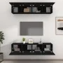 Set muebles de TV 4 uds madera contrachapada negro 80x30x30 cm de vidaXL, Muebles TV - Ref: Foro24-3114183, Precio: 179,72 €,...