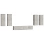 Set de muebles de TV 6 pzas madera contrachapada gris hormigón de vidaXL, Muebles TV - Ref: Foro24-3114345, Precio: 293,20 €,...