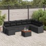 Conjunto de sofá de jardín con cojín 9 pcs Negro Poliratán en Sofás de exterior | Comprar online en Foru.es