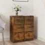 Aparadores 2 uds madera contrachapada roble ahumado 30x30x70 cm de vidaXL, Aparadores - Ref: Foro24-817013, Precio: 76,46 €, ...