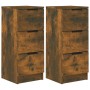 Aparadores 2 uds madera contrachapada roble ahumado 30x30x70 cm de vidaXL, Aparadores - Ref: Foro24-817013, Precio: 77,42 €, ...