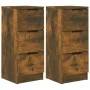 Aparadores 2 uds madera contrachapada roble ahumado 30x30x70 cm de vidaXL, Aparadores - Ref: Foro24-817013, Precio: 76,46 €, ...