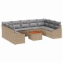 Conjunto de sofás de jardín 10 pcs Beige ratán sintético en Sofás de exterior | Comprar online en Foru.es