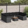 Conjunto de sofás de jardín 10 pcs Negro ratán sintético en Sofás de exterior | Comprar online en Foru.es