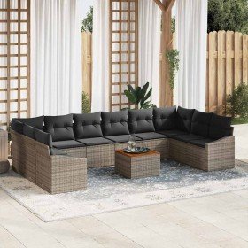 Conjunto de sofás de jardín 11 pcs Gris ratán sintético en Sofás de exterior | Comprar online en Foru.es