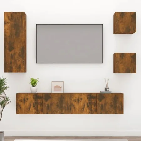 Set de muebles de TV 5 pzas madera contrachapada roble ahumado de vidaXL, Muebles TV - Ref: Foro24-3114443, Precio: 124,17 €,...
