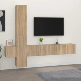 Set de muebles para TV 5 pzas madera contrachapada roble Sonoma de vidaXL, Muebles TV - Ref: Foro24-3114248, Precio: 173,11 €...