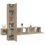 Set de muebles para TV 5 pzas madera contrachapada roble Sonoma de vidaXL, Muebles TV - Ref: Foro24-3114248, Precio: 177,86 €...