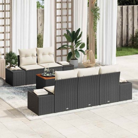Conjunto de sofás de jardín 6 pcs Negro ratán sintético en Sofás de exterior | Comprar online en Foru.es