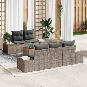 Conjunto de sofás de jardín 6 pcs Gris ratán sintético en Sofás de exterior | Comprar online en Foru.es