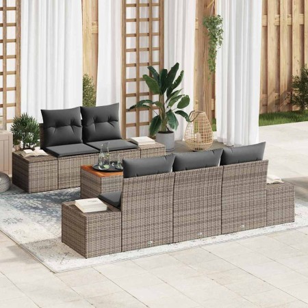 Conjunto de sofás de jardín 6 pcs Gris ratán sintético en Sofás de exterior | Comprar online en Foru.es