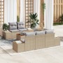 Conjunto de sofás de jardín 6 pcs Beige ratán sintético en Sofás de exterior | Comprar online en Foru.es