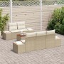 Conjunto de sofás de jardín 6 pcs Beige ratán sintético en Sofás de exterior | Comprar online en Foru.es
