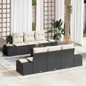 Conjunto de sofás de jardín 7 pcs Negro ratán sintético en Sofás de exterior | Comprar online en Foru.es