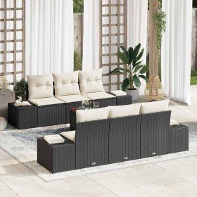 Conjunto de sofás de jardín 7 pcs Negro ratán sintético en Sofás de exterior | Comprar online en Foru.es