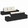 Conjunto de sofás de jardín 7 pcs Negro ratán sintético en Sofás de exterior | Comprar online en Foru.es