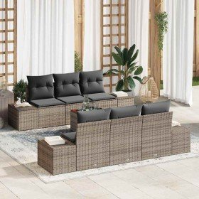 Conjunto de sofás de jardín 7 pcs Gris ratán sintético en Sofás de exterior | Comprar online en Foru.es