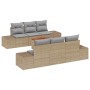 Conjunto de sofás de jardín 7 pcs Beige ratán sintético en Sofás de exterior | Comprar online en Foru.es