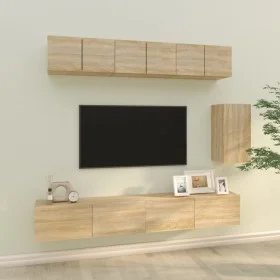 Set de muebles para TV 6 pzas madera contrachapada roble sonoma de vidaXL, Muebles TV - Ref: Foro24-3114616, Precio: 216,14 €...
