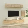 Set de muebles para TV 6 pzas madera contrachapada roble sonoma de vidaXL, Muebles TV - Ref: Foro24-3114616, Precio: 216,14 €...