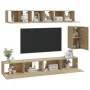 Set de muebles para TV 6 pzas madera contrachapada roble sonoma de vidaXL, Muebles TV - Ref: Foro24-3114616, Precio: 216,14 €...