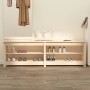 Banco zapatero de madera maciza de pino 160x36,5x50 cm de vidaXL, Zapateros y organizadores de calzado - Ref: Foro24-821724, ...