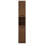 Armario de baño contrachapada marrón roble 32x34x188,5 cm de vidaXL, Taquillas y armarios de almacenamiento - Ref: Foro24-817...