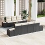 Conjunto de sofás de jardín 8 pcs Negro ratán sintético en Sofás de exterior | Comprar online en Foru.es