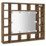 Mueble con espejo y LED color roble ahumado 91x15x76,5 cm de vidaXL, Tocadores de baño - Ref: Foro24-820448, Precio: 78,48 €,...