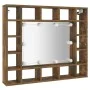 Mueble con espejo y LED color roble ahumado 91x15x76,5 cm de vidaXL, Tocadores de baño - Ref: Foro24-820448, Precio: 77,48 €,...